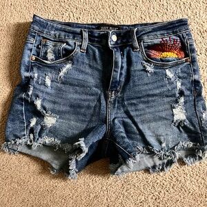 Judy Blue Women's Distressed Denim Shorts - Blue